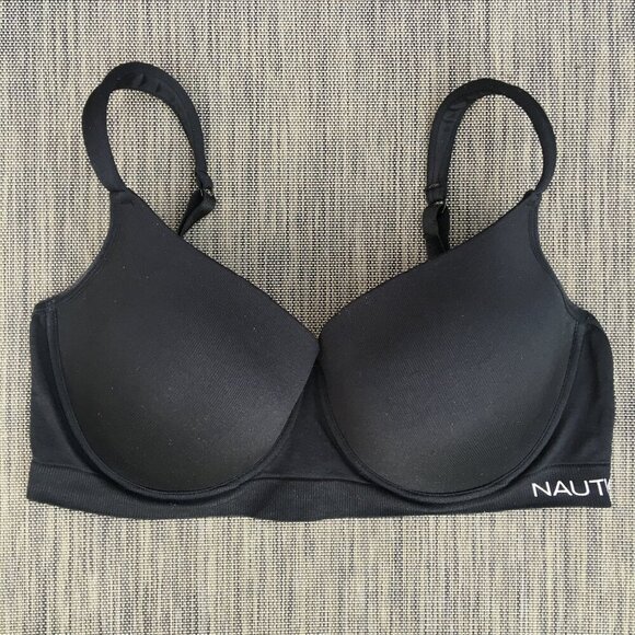 Nautica Intimates Tshirt Bra Size 42D Black Padded Underwire Adjustable - Picture 1 of 5